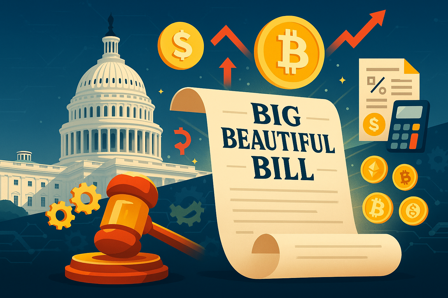 EUA aprovam Big Beautiful Bill: pacote fiscal que muda regras fiscais para o mercado de cripto e aumenta o teto da dívida americana