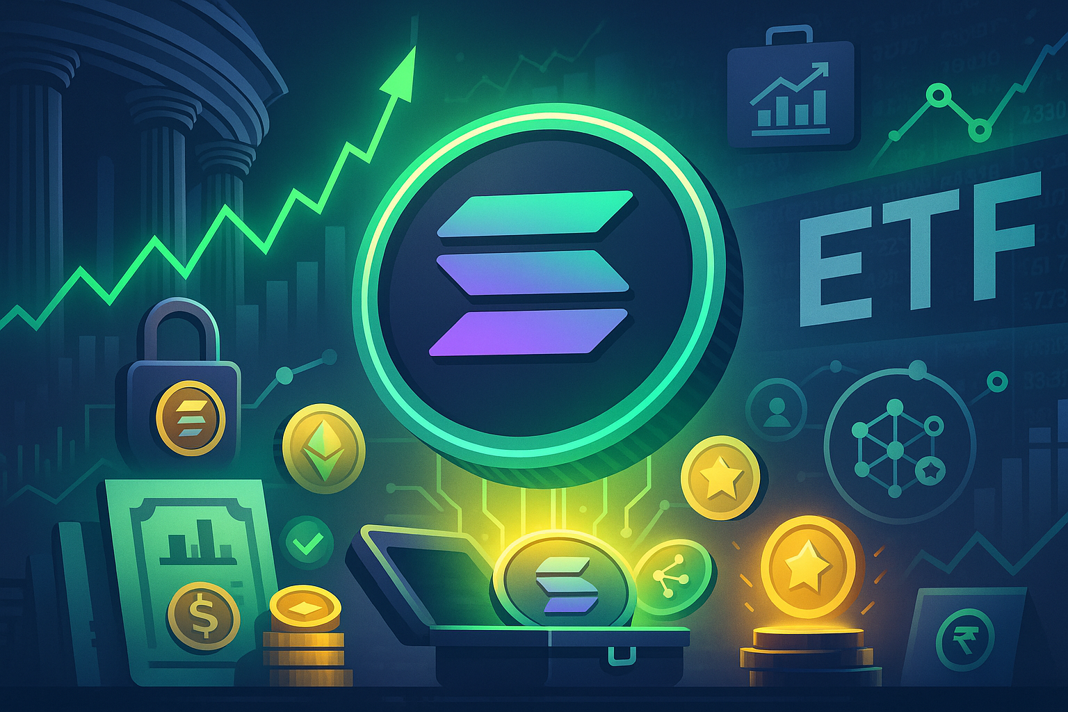 ETF de Solana com staking estreia nos EUA e marca nova fase na integração entre cripto e finanças tradicionais
